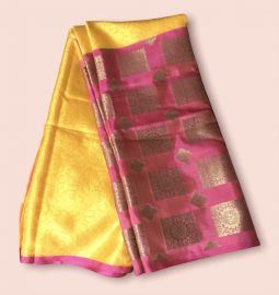 Yellow and Pink Fancy Saree